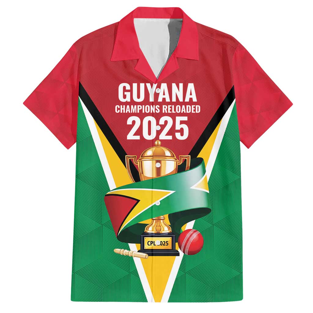 Custom Guyana Champions Reloaded 2025 Hawaiian Shirt Caribbean Cricket Supporter Amazon Warriors - Wonder Print Shop