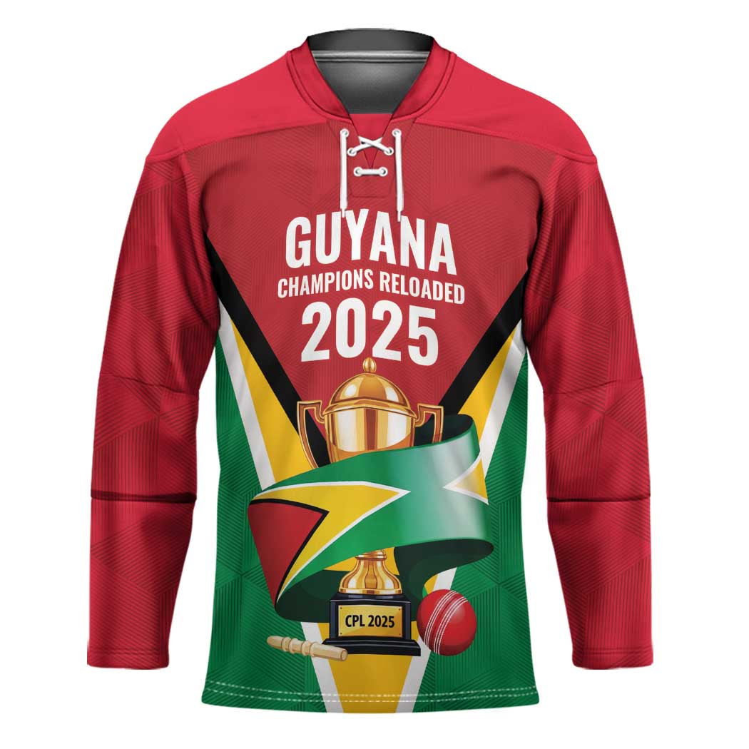 Custom Guyana Champions Reloaded 2025 Hockey Jersey Caribbean Cricket Supporter Amazon Warriors - Wonder Print Shop