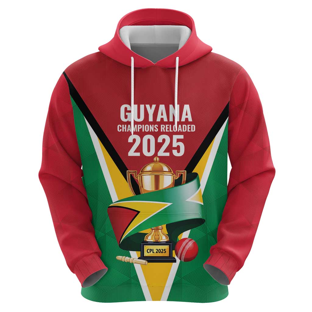 Custom Guyana Champions Reloaded 2025 Hoodie Caribbean Cricket Supporter Amazon Warriors - Wonder Print Shop