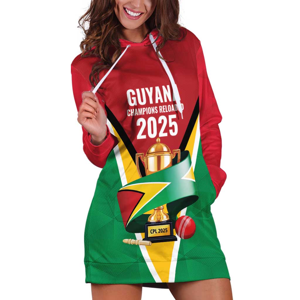 Custom Guyana Champions Reloaded 2025 Hoodie Dress Caribbean Cricket Supporter Amazon Warriors - Wonder Print Shop