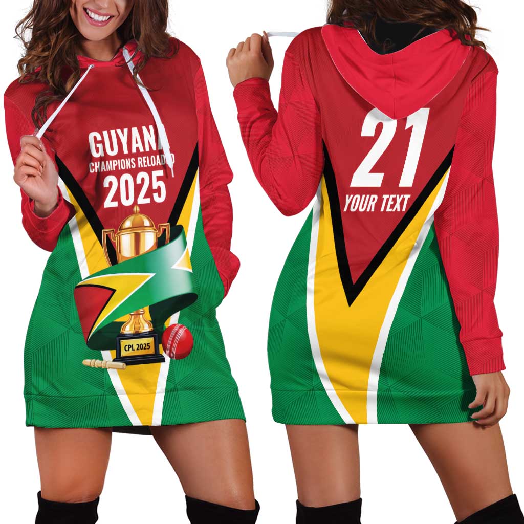 Custom Guyana Champions Reloaded 2025 Hoodie Dress Caribbean Cricket Supporter Amazon Warriors - Wonder Print Shop