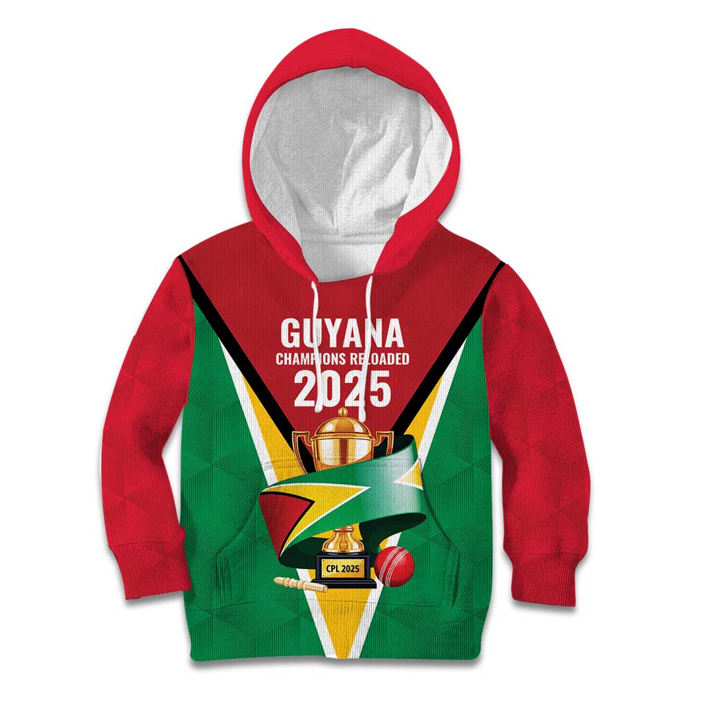Custom Guyana Champions Reloaded 2025 Kid Hoodie Caribbean Cricket Supporter Amazon Warriors - Wonder Print Shop