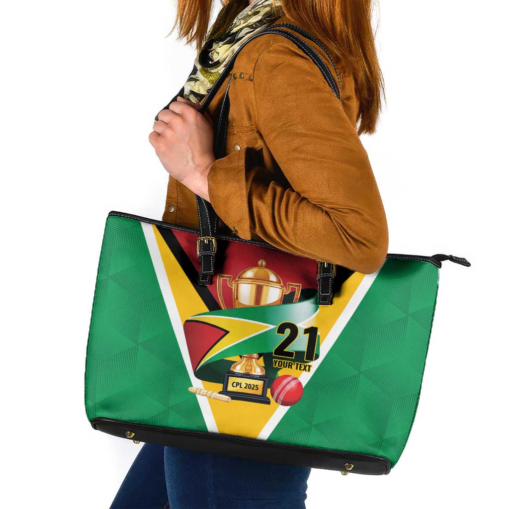 Custom Guyana Champions Reloaded 2025 Leather Tote Bag Caribbean Cricket Supporter Amazon Warriors - Wonder Print Shop