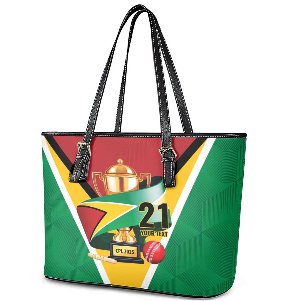 Custom Guyana Champions Reloaded 2025 Leather Tote Bag Caribbean Cricket Supporter Amazon Warriors - Wonder Print Shop