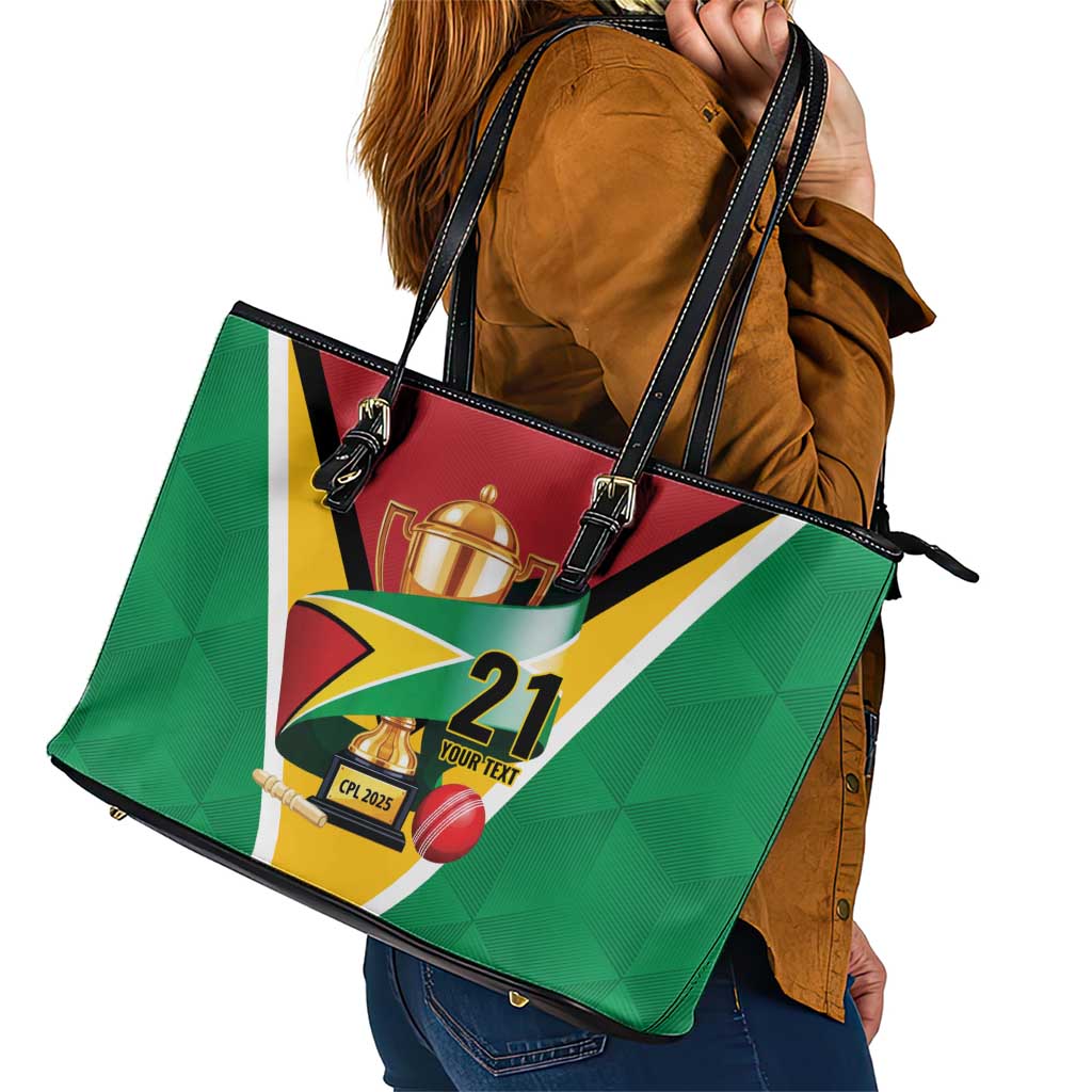 Custom Guyana Champions Reloaded 2025 Leather Tote Bag Caribbean Cricket Supporter Amazon Warriors - Wonder Print Shop