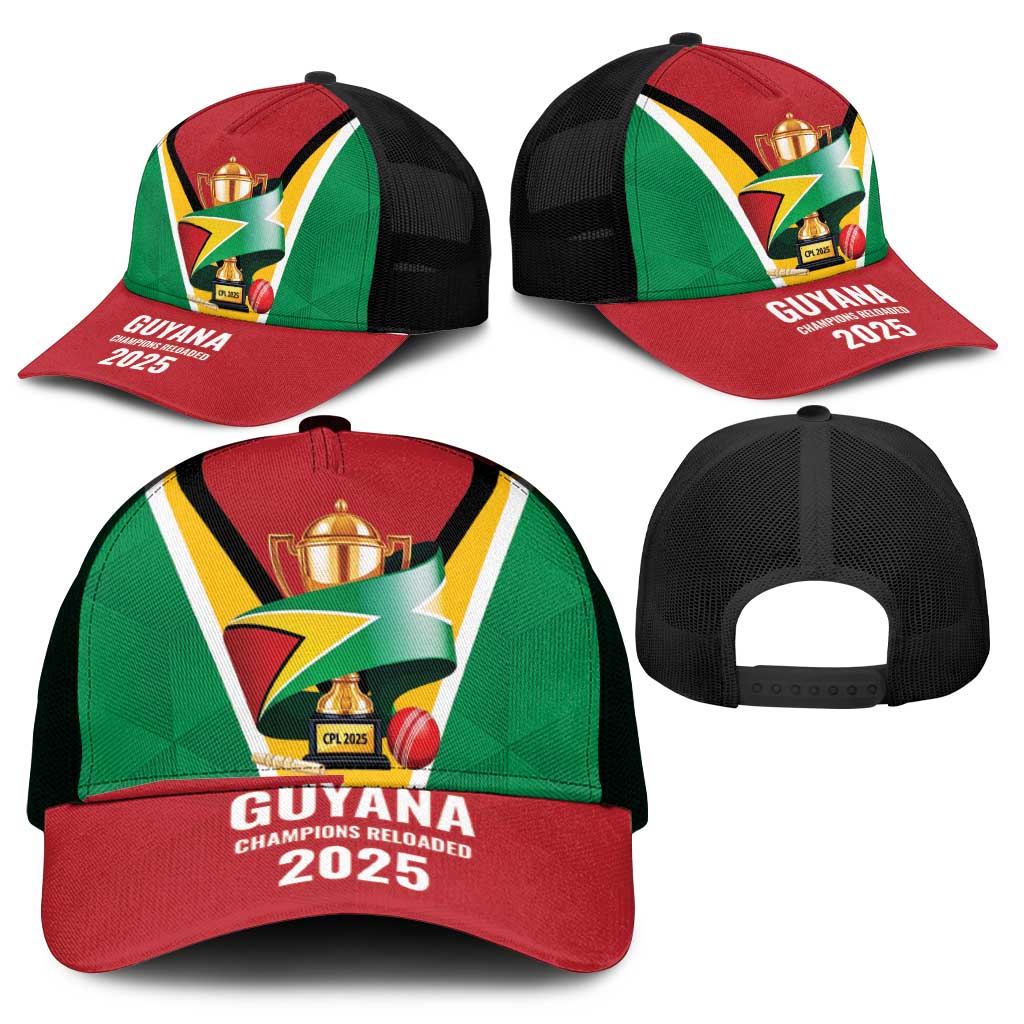 Guyana Champions Reloaded 2025 Mesh Trucker Cap Caribbean Cricket Supporter Amazon Warriors - Wonder Print Shop