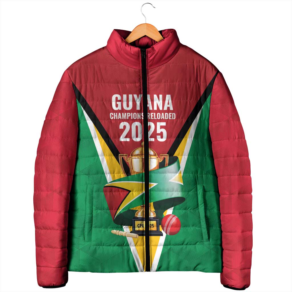 Custom Guyana Champions Reloaded 2025 Padded Jacket Caribbean Cricket Supporter Amazon Warriors - Wonder Print Shop