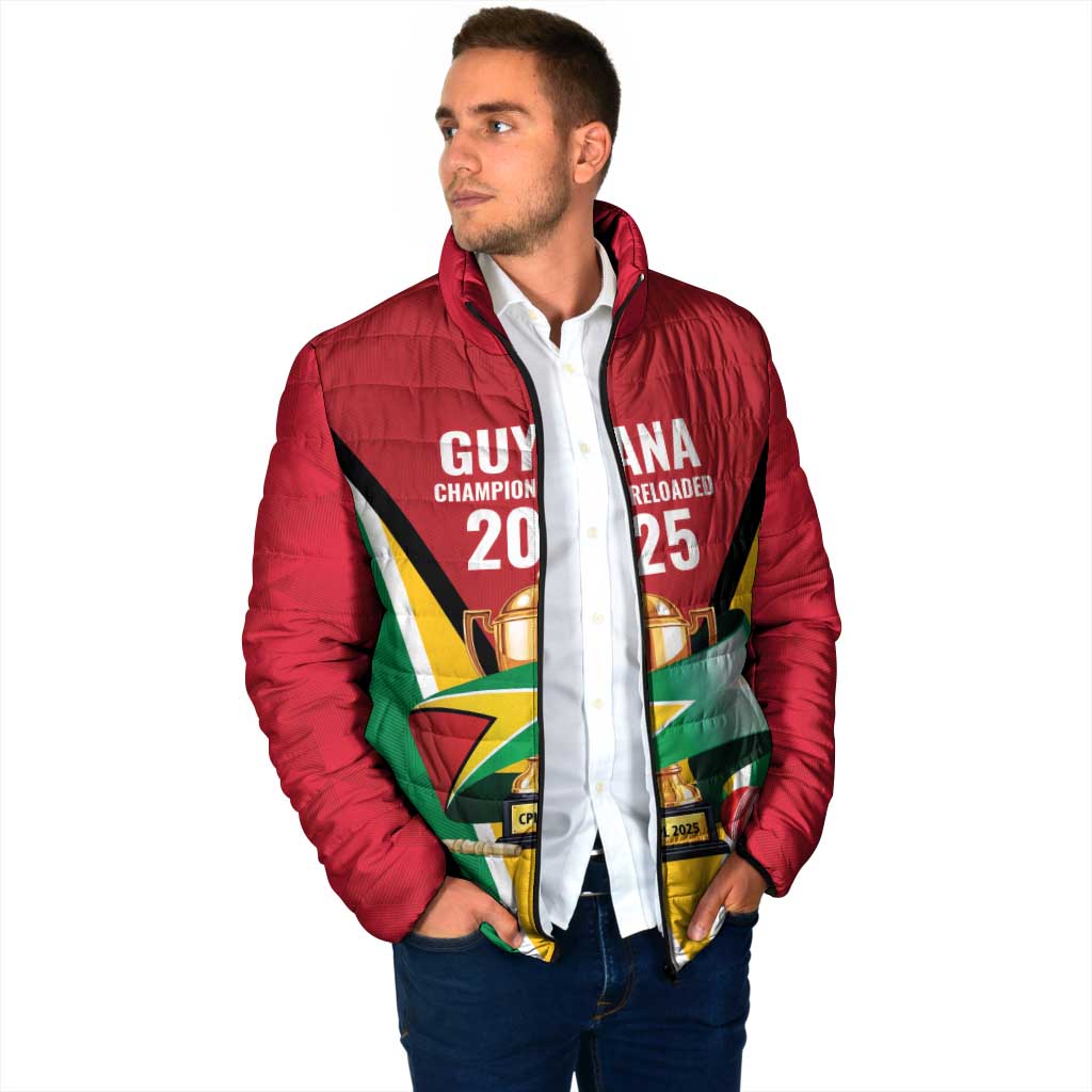 Custom Guyana Champions Reloaded 2025 Padded Jacket Caribbean Cricket Supporter Amazon Warriors - Wonder Print Shop