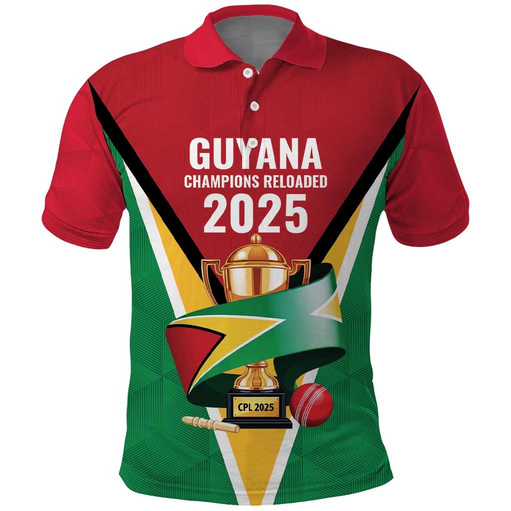 Custom Guyana Champions Reloaded 2025 Polo Shirt Caribbean Cricket Supporter Amazon Warriors - Wonder Print Shop