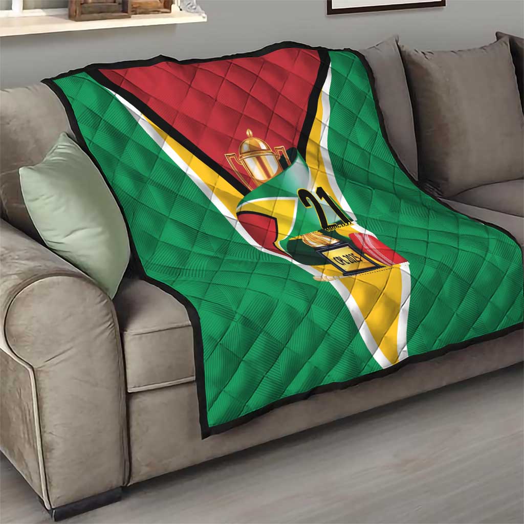 Custom Guyana Champions Reloaded 2025 Quilt Caribbean Cricket Supporter Amazon Warriors - Wonder Print Shop