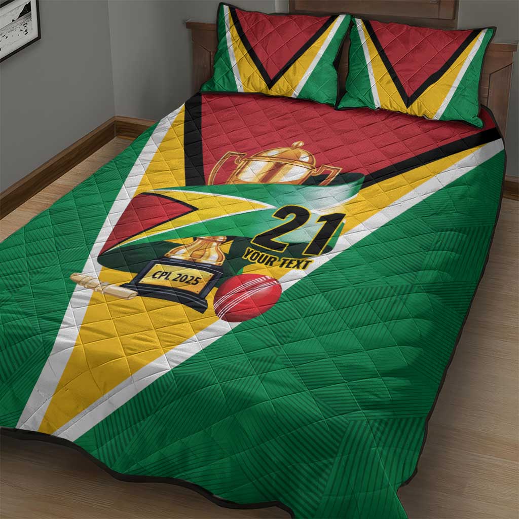 Custom Guyana Champions Reloaded 2025 Quilt Bed Set Caribbean Cricket Supporter Amazon Warriors - Wonder Print Shop