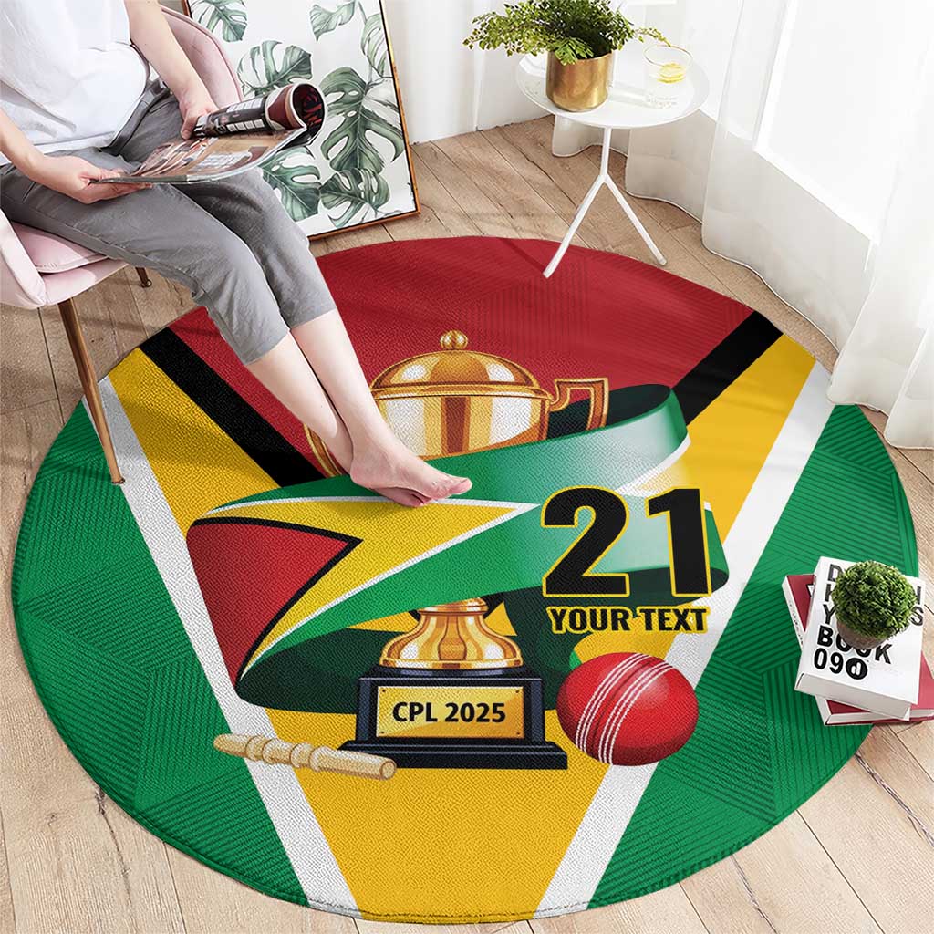Custom Guyana Champions Reloaded 2025 Round Carpet Caribbean Cricket Supporter Amazon Warriors - Wonder Print Shop