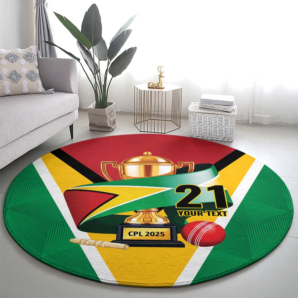 Custom Guyana Champions Reloaded 2025 Round Carpet Caribbean Cricket Supporter Amazon Warriors - Wonder Print Shop