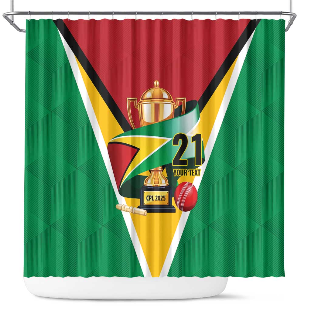 Custom Guyana Champions Reloaded 2025 Shower Curtain Caribbean Cricket Supporter Amazon Warriors - Wonder Print Shop