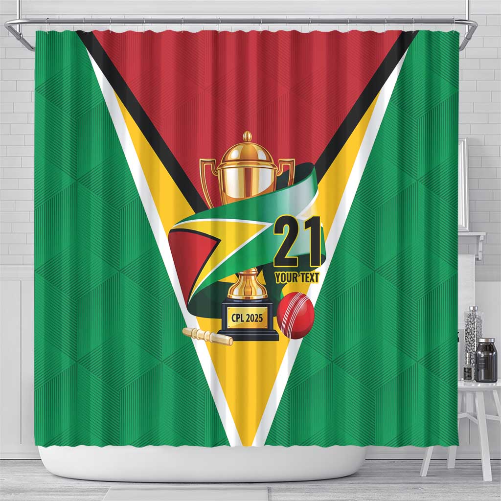 Custom Guyana Champions Reloaded 2025 Shower Curtain Caribbean Cricket Supporter Amazon Warriors - Wonder Print Shop