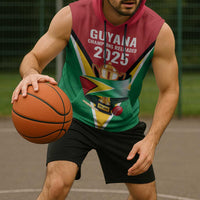 Custom Guyana Champions Reloaded 2025 Sleeveless Hoodie Caribbean Cricket Supporter Amazon Warriors - Wonder Print Shop