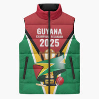 Custom Guyana Champions Reloaded 2025 Sleeveless Puffer Jacket Caribbean Cricket Supporter Amazon Warriors - Wonder Print Shop