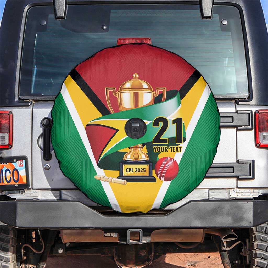 Custom Guyana Champions Reloaded 2025 Spare Tire Cover Caribbean Cricket Supporter Amazon Warriors - Wonder Print Shop