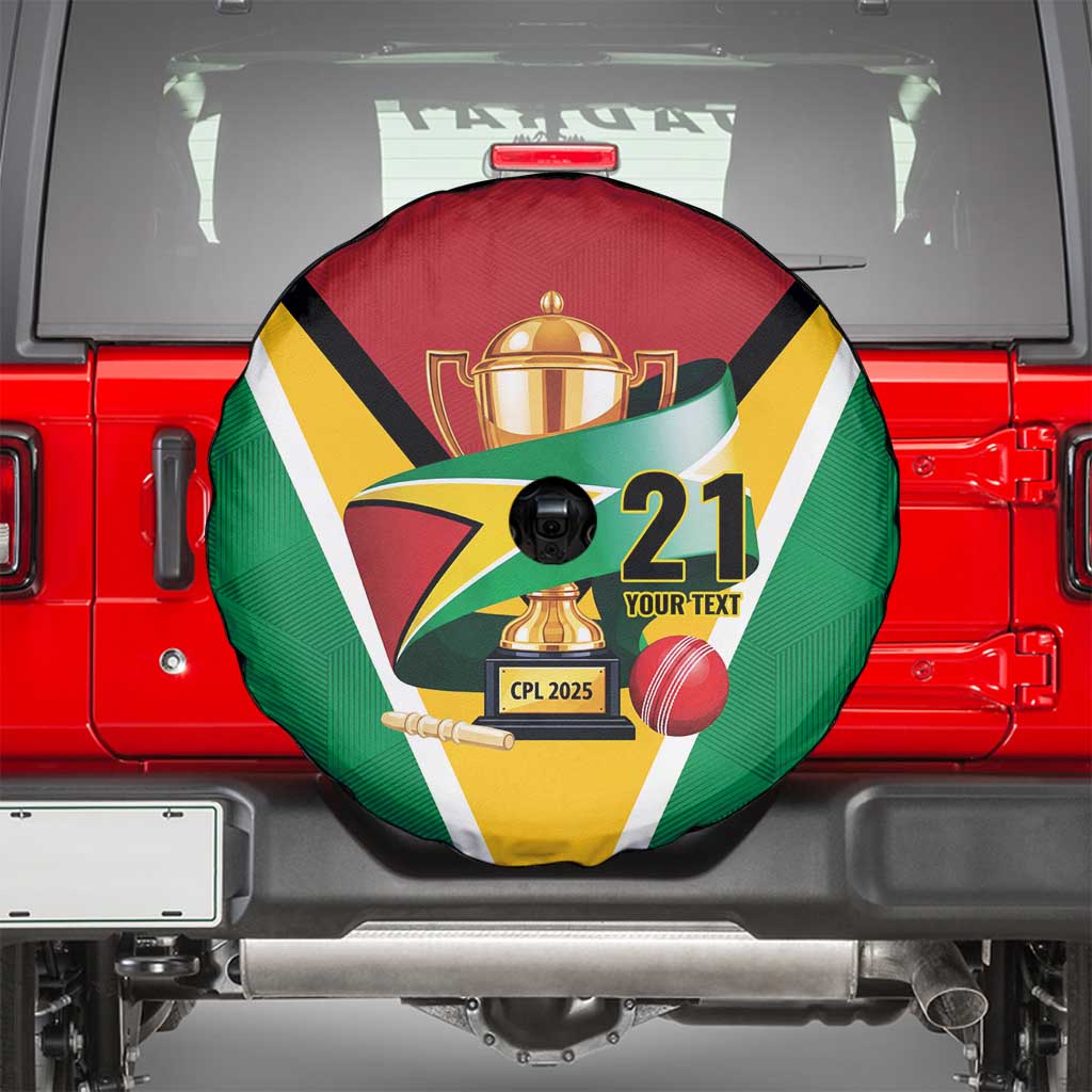 Custom Guyana Champions Reloaded 2025 Spare Tire Cover Caribbean Cricket Supporter Amazon Warriors - Wonder Print Shop