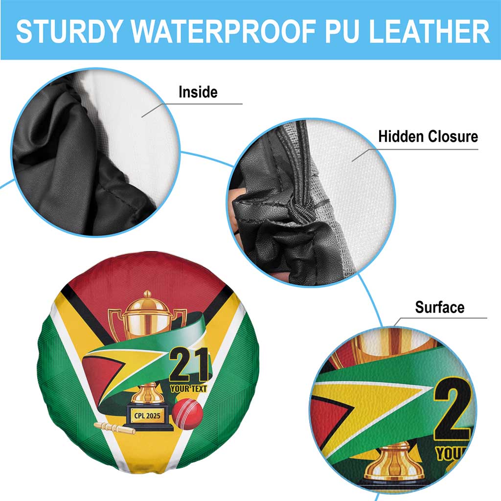 Custom Guyana Champions Reloaded 2025 Spare Tire Cover Caribbean Cricket Supporter Amazon Warriors - Wonder Print Shop