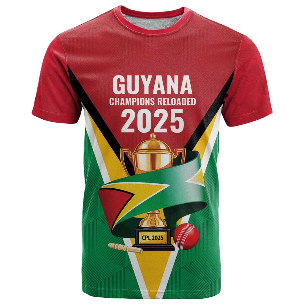 Custom Guyana Champions Reloaded 2025 T Shirt Caribbean Cricket Supporter Amazon Warriors - Wonder Print Shop