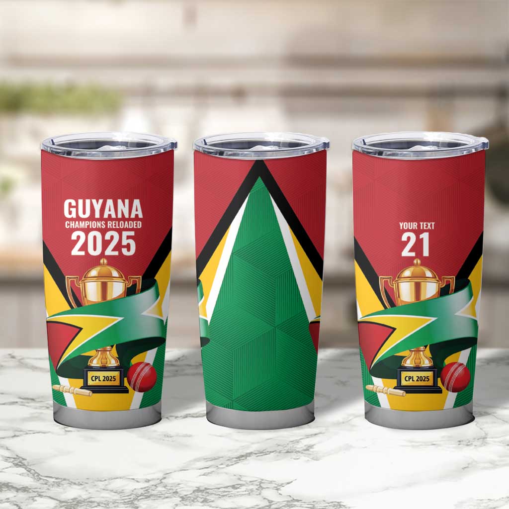 Custom Guyana Champions Reloaded 2025 Tumbler Cup Caribbean Cricket Supporter Amazon Warriors - Wonder Print Shop