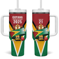 Custom Guyana Champions Reloaded 2025 Tumbler With Handle Caribbean Cricket Supporter Amazon Warriors - Wonder Print Shop