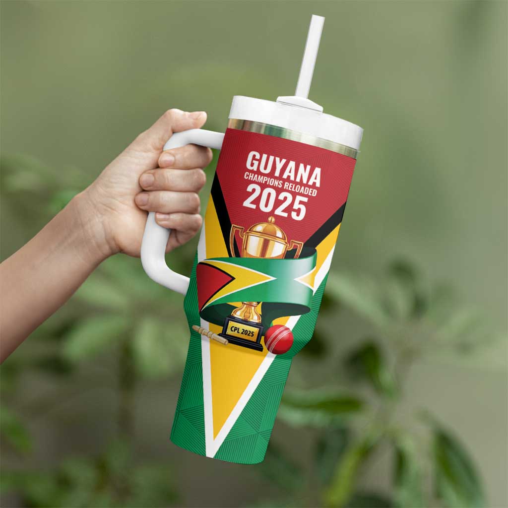 Custom Guyana Champions Reloaded 2025 Tumbler With Handle Caribbean Cricket Supporter Amazon Warriors - Wonder Print Shop