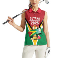 Custom Guyana Champions Reloaded 2025 Women Sleeveless Polo Shirt Caribbean Cricket Supporter Amazon Warriors - Wonder Print Shop