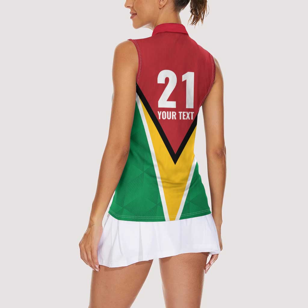 Custom Guyana Champions Reloaded 2025 Women Sleeveless Polo Shirt Caribbean Cricket Supporter Amazon Warriors - Wonder Print Shop