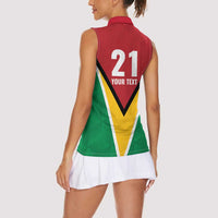 Custom Guyana Champions Reloaded 2025 Women Sleeveless Polo Shirt Caribbean Cricket Supporter Amazon Warriors - Wonder Print Shop