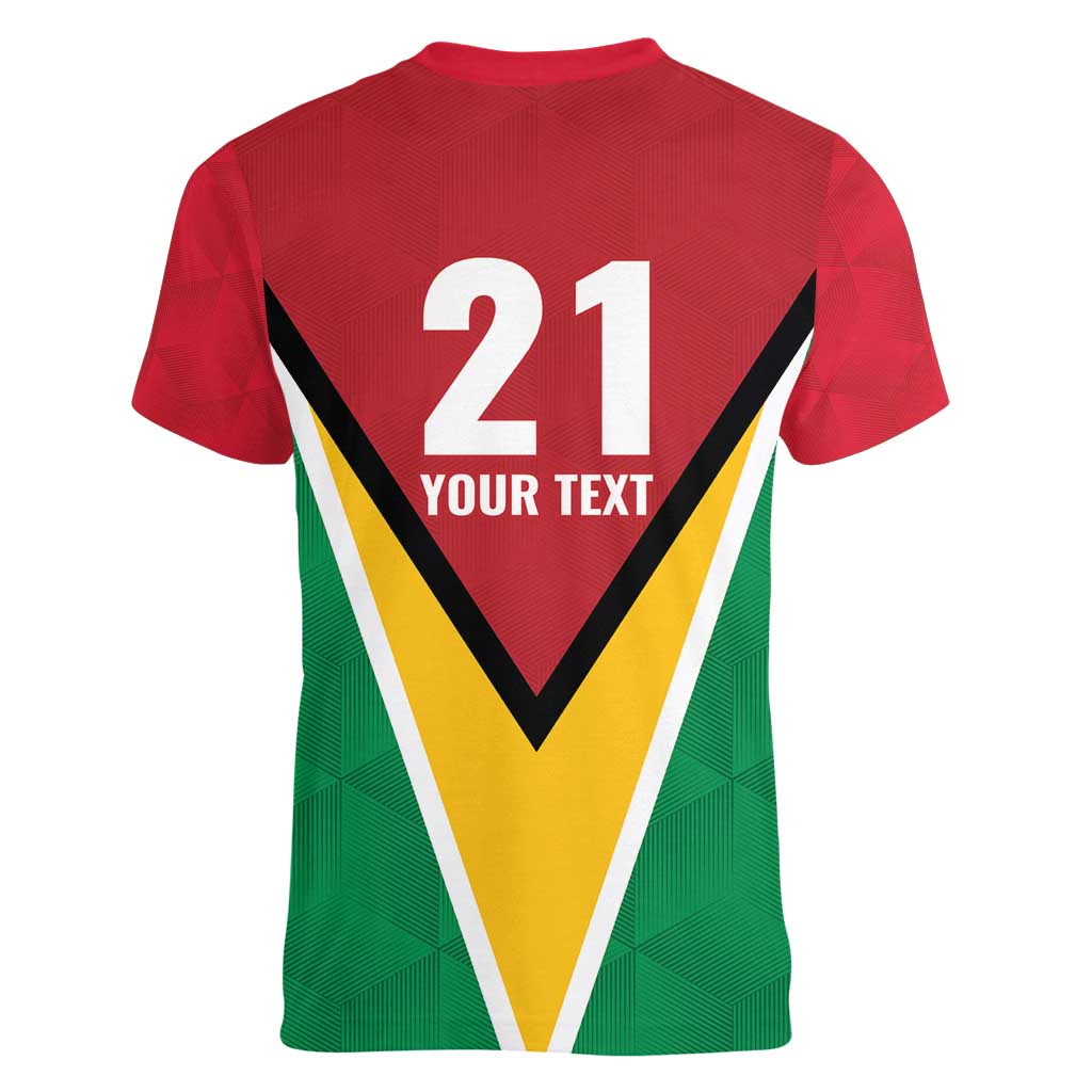 Custom Guyana Champions Reloaded 2025 Women V-Neck T-Shirt Caribbean Cricket Supporter Amazon Warriors - Wonder Print Shop