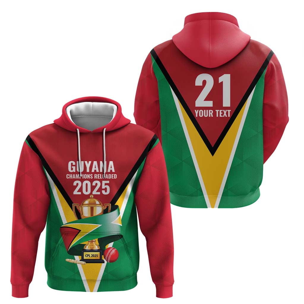 Custom Guyana Champions Reloaded 2025 Zip Hoodie Caribbean Cricket Supporter Amazon Warriors - Wonder Print Shop