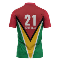 Custom Guyana Champions Reloaded 2025 Zipper Polo Shirt Caribbean Cricket Supporter Amazon Warriors - Wonder Print Shop