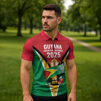 Custom Guyana Champions Reloaded 2025 Zipper Polo Shirt Caribbean Cricket Supporter Amazon Warriors - Wonder Print Shop