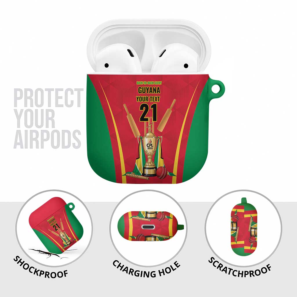 Custom Guyana Victory Run 2025 AirPods Case Caribbean Cricket Supporter Amazon Warriors - Wonder Print Shop