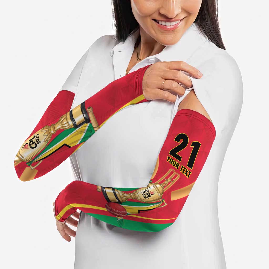 Custom Guyana Victory Run 2025 Arm Sleeves Caribbean Cricket Supporter Amazon Warriors - Wonder Print Shop