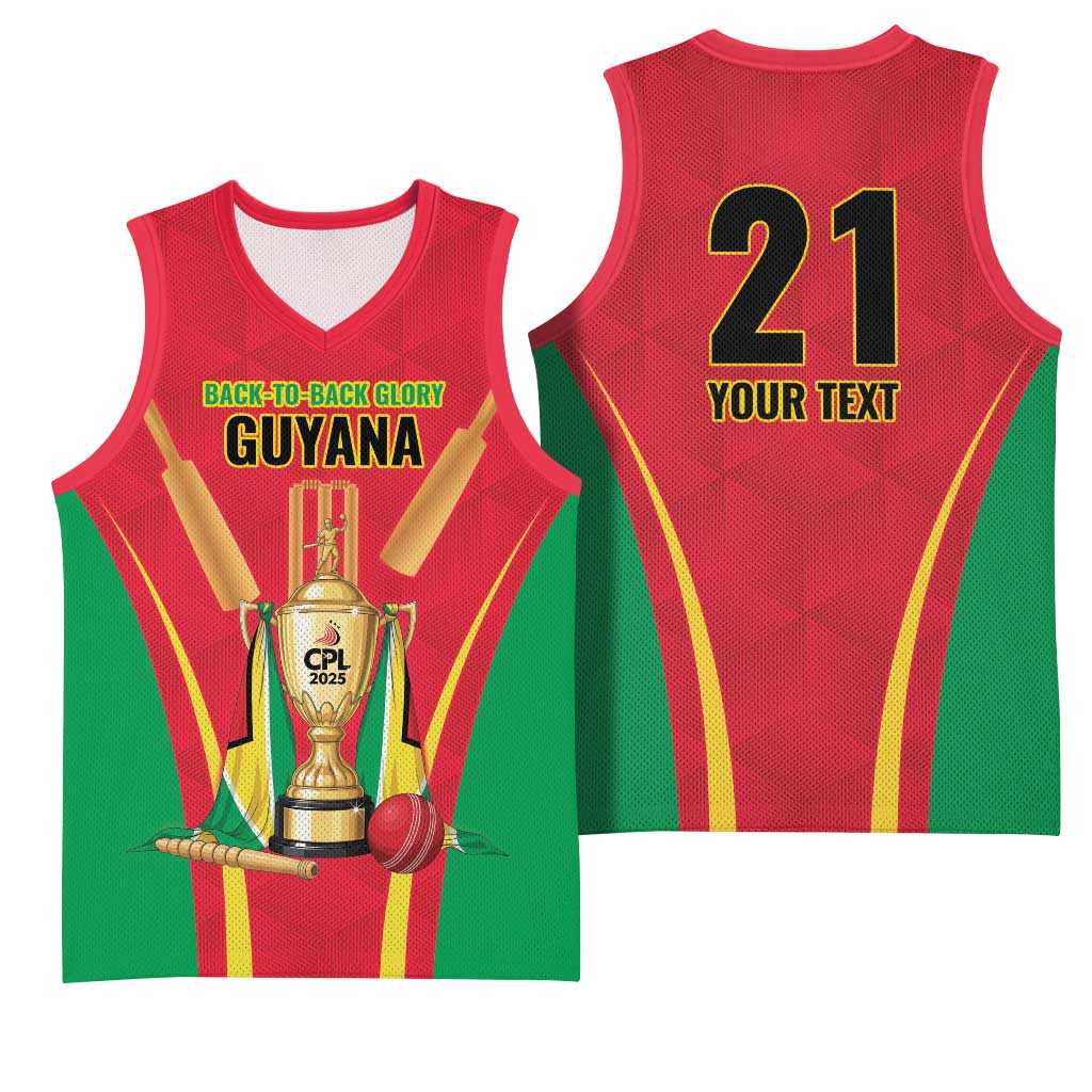 Custom Guyana Victory Run 2025 Basketball Jersey Caribbean Cricket Supporter Amazon Warriors - Wonder Print Shop