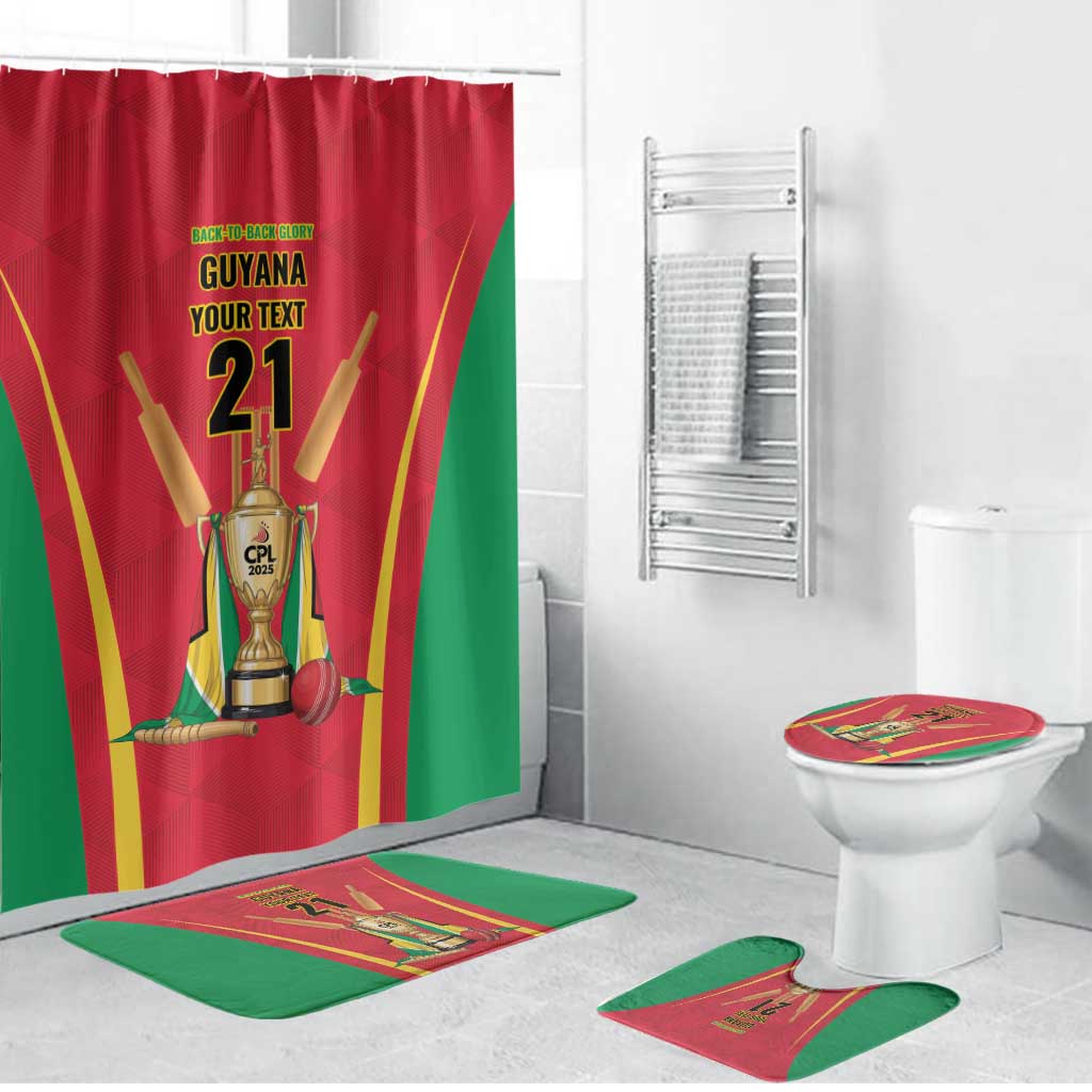 Custom Guyana Victory Run 2025 Bathroom Set Caribbean Cricket Supporter Amazon Warriors - Wonder Print Shop