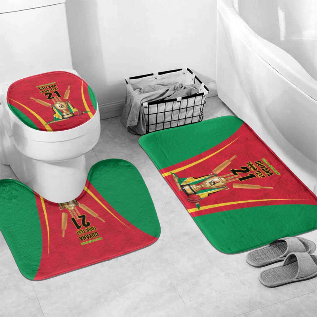 Custom Guyana Victory Run 2025 Bathroom Set Caribbean Cricket Supporter Amazon Warriors - Wonder Print Shop