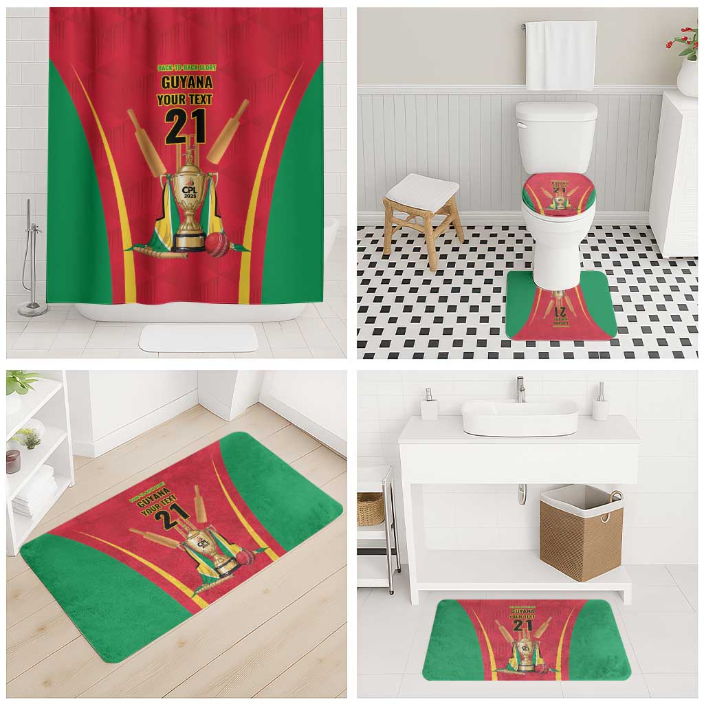 Custom Guyana Victory Run 2025 Bathroom Set Caribbean Cricket Supporter Amazon Warriors - Wonder Print Shop