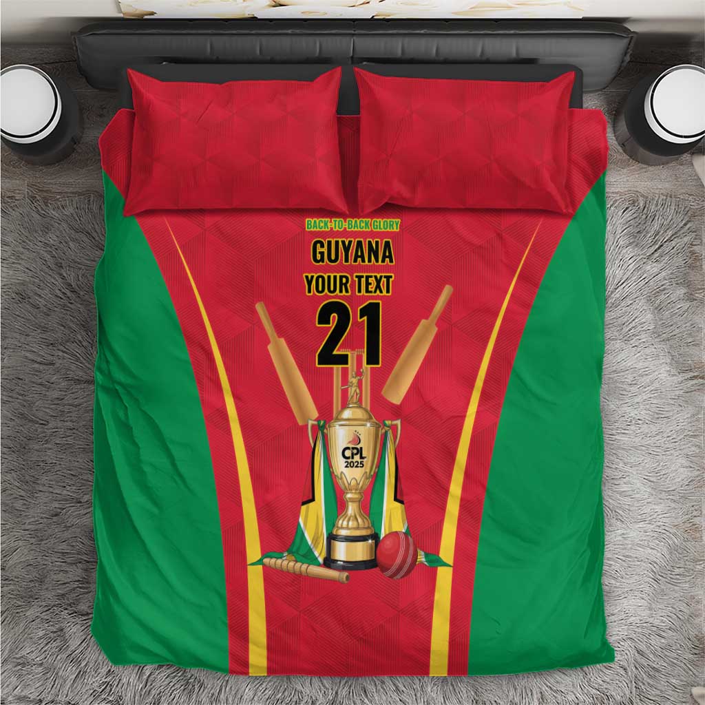 Custom Guyana Victory Run 2025 Bedding Set Caribbean Cricket Supporter Amazon Warriors - Wonder Print Shop