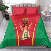Custom Guyana Victory Run 2025 Bedding Set Caribbean Cricket Supporter Amazon Warriors - Wonder Print Shop