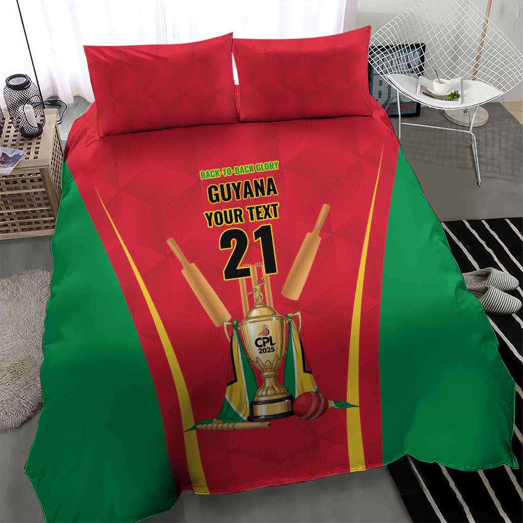 Custom Guyana Victory Run 2025 Bedding Set Caribbean Cricket Supporter Amazon Warriors - Wonder Print Shop