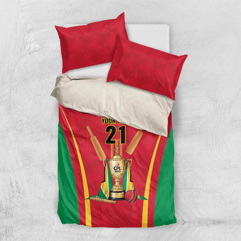 Custom Guyana Victory Run 2025 Bedding Set Caribbean Cricket Supporter Amazon Warriors - Wonder Print Shop