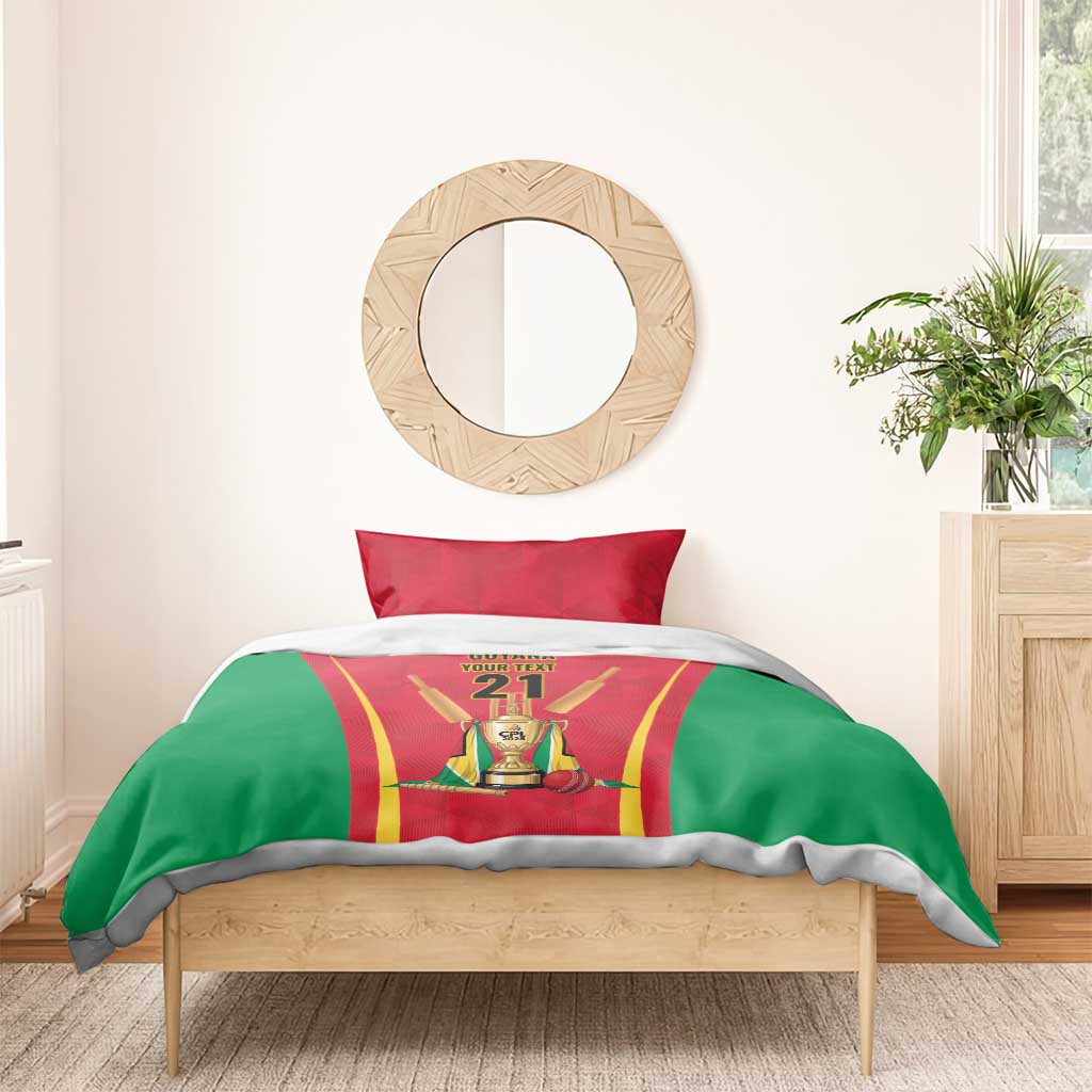Custom Guyana Victory Run 2025 Bedding Set Caribbean Cricket Supporter Amazon Warriors - Wonder Print Shop