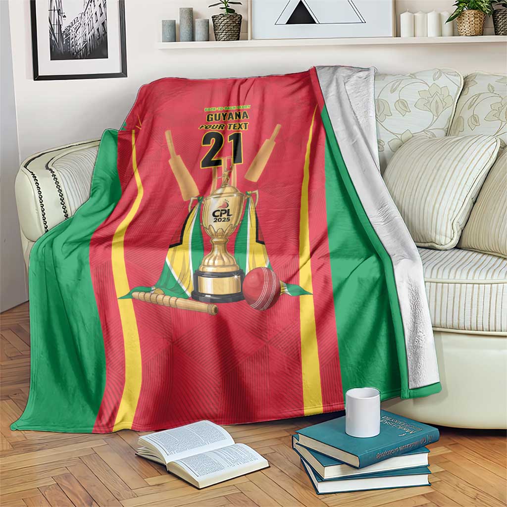 Custom Guyana Victory Run 2025 Blanket Caribbean Cricket Supporter Amazon Warriors - Wonder Print Shop
