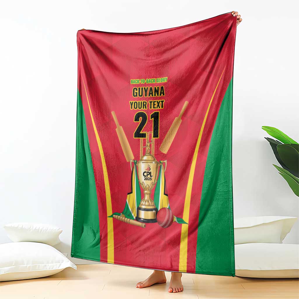 Custom Guyana Victory Run 2025 Blanket Caribbean Cricket Supporter Amazon Warriors - Wonder Print Shop