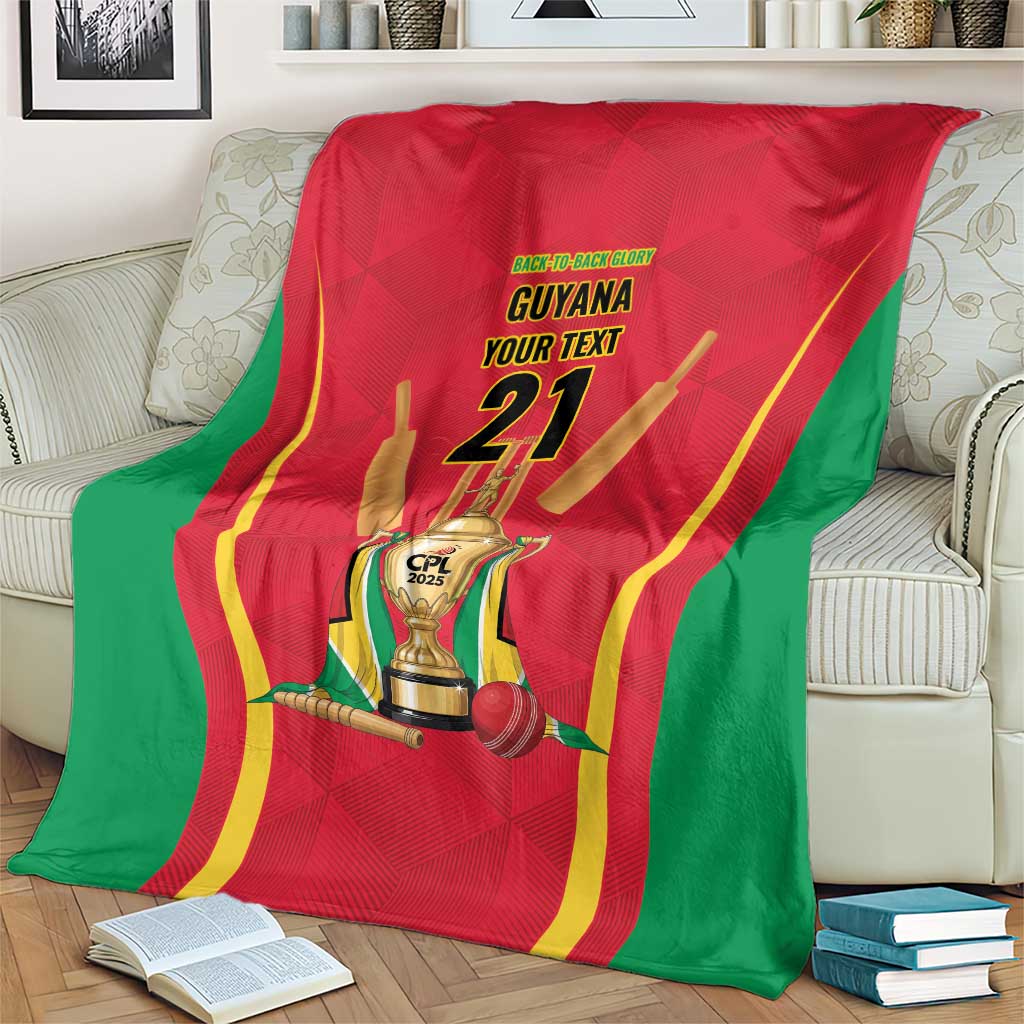 Custom Guyana Victory Run 2025 Blanket Caribbean Cricket Supporter Amazon Warriors - Wonder Print Shop