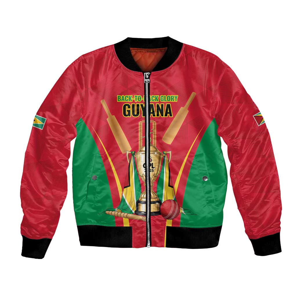 Custom Guyana Victory Run 2025 Bomber Jacket Caribbean Cricket Supporter Amazon Warriors - Wonder Print Shop